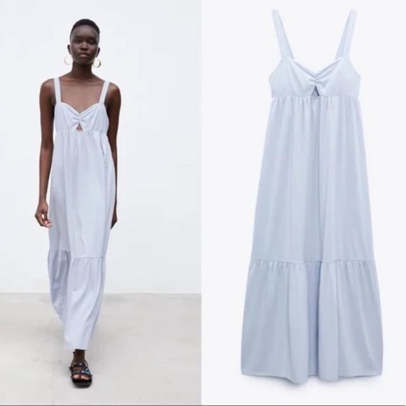 Zara Dresses & Skirts - NWT Zara Gathered Front Cotton Maxi Dress Size Medium summer wedding formal